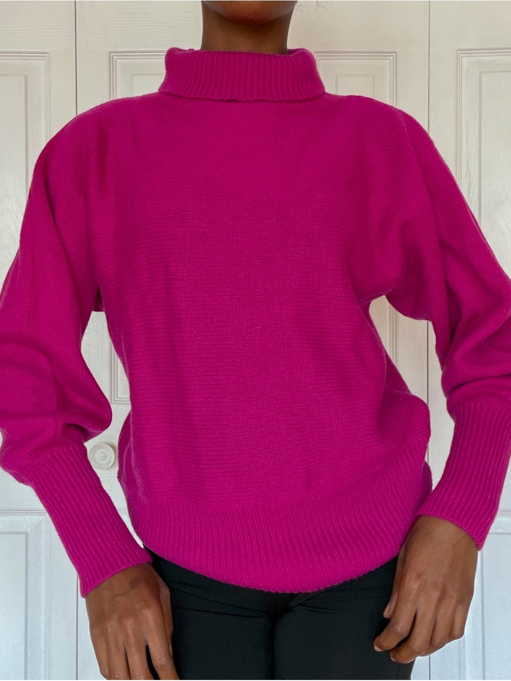 Halogen Bright Pink Turtleneck Sweater